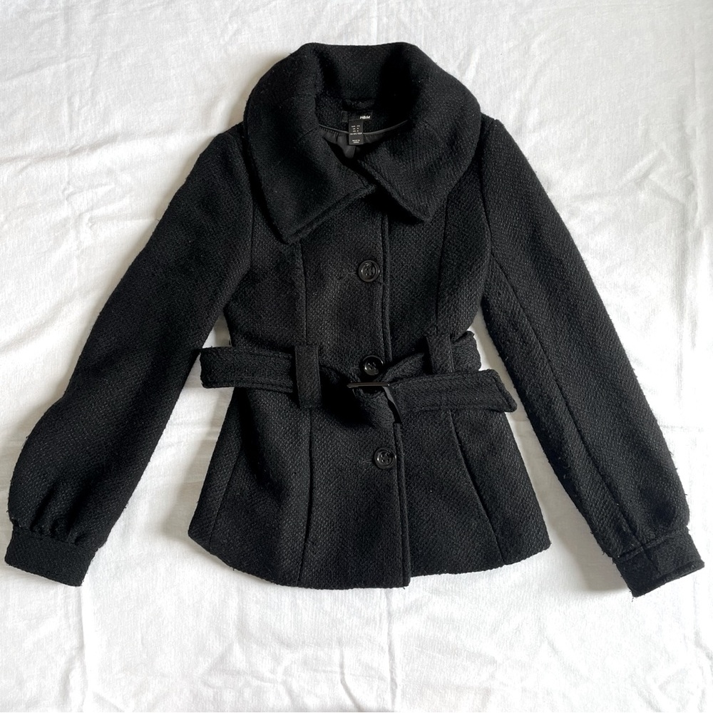 H&M Puff Sleeve Collard Coat